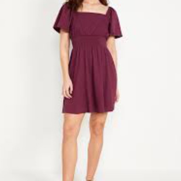 Old Navy Waist-Defined Flutter-Sleeve Mini Dress - Picture 2 of 6